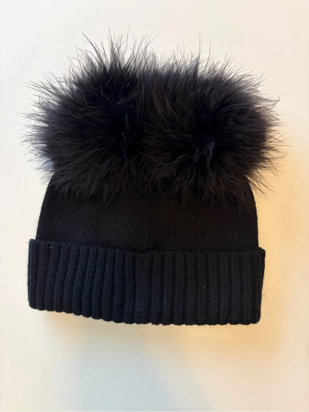 kate spade Black Knit Beanie with Pink 